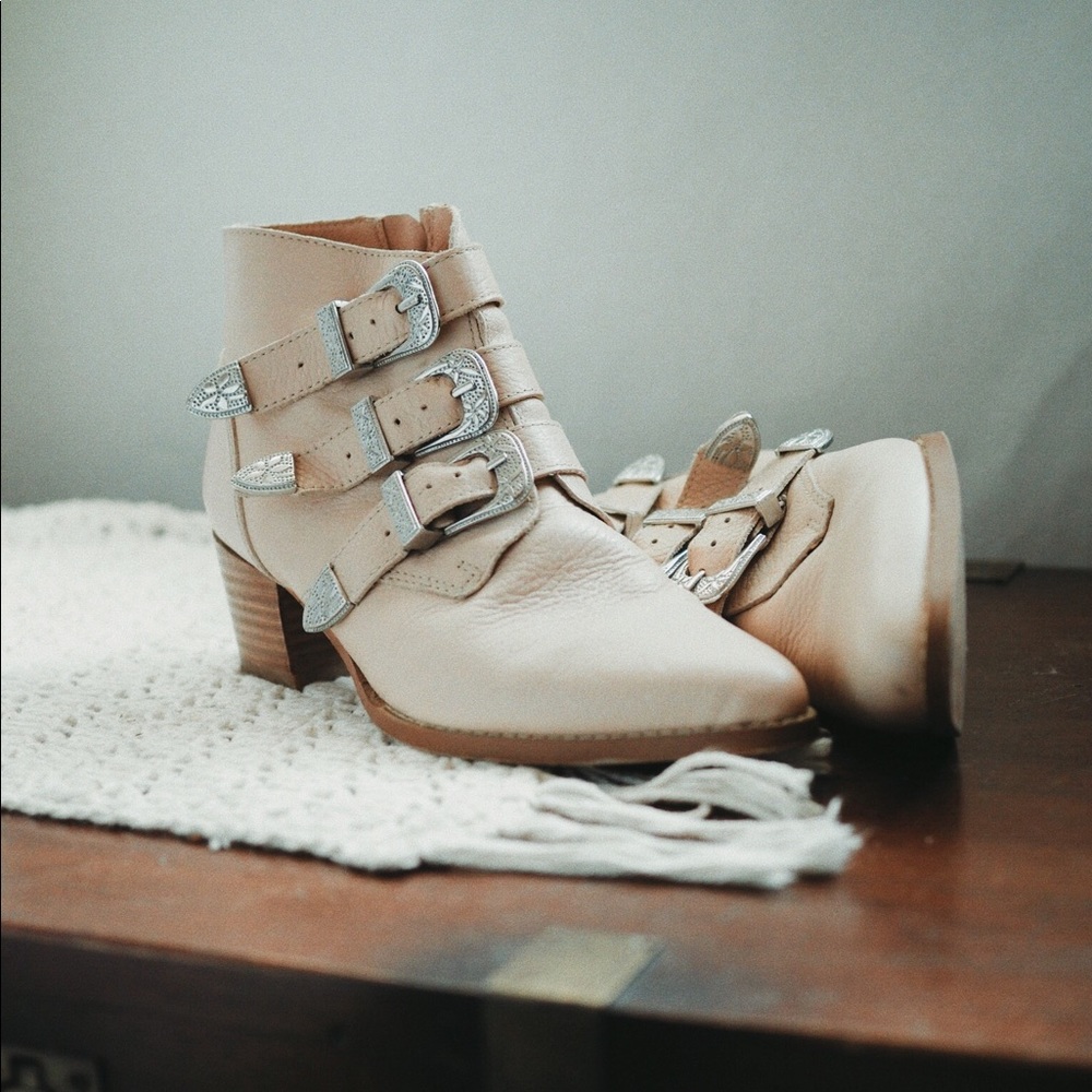 Asos Ryder Nude Ankle Boots